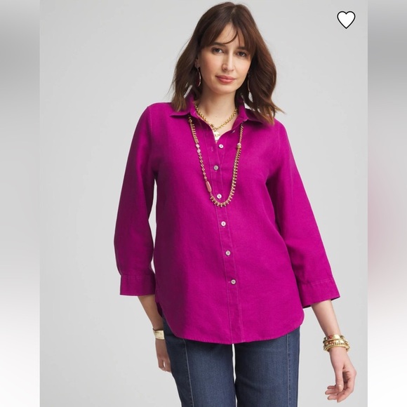 Chico's Tops - Chico’s Button Down Linen Shirt Size US 10/M 1.5